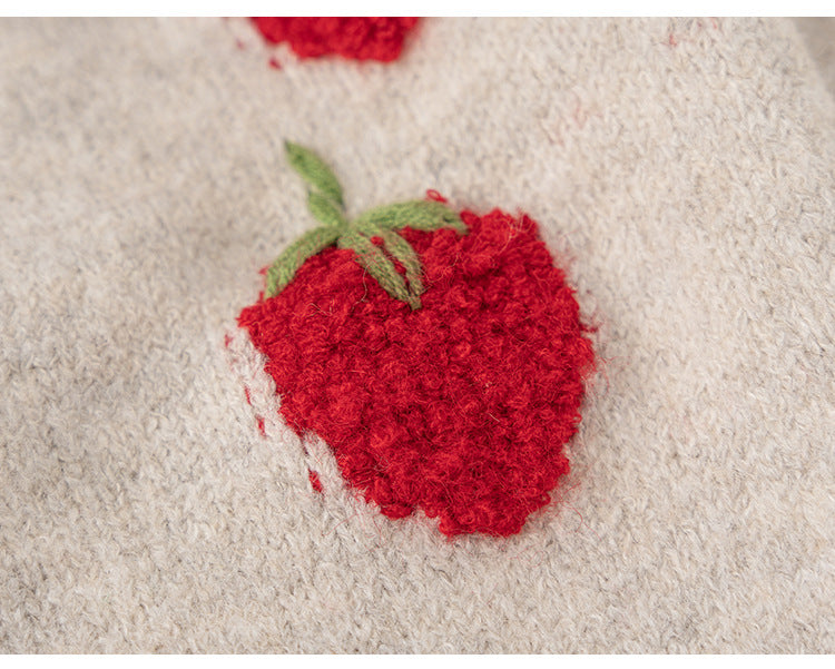 Strawberry Knit Cardigan Baby Girl