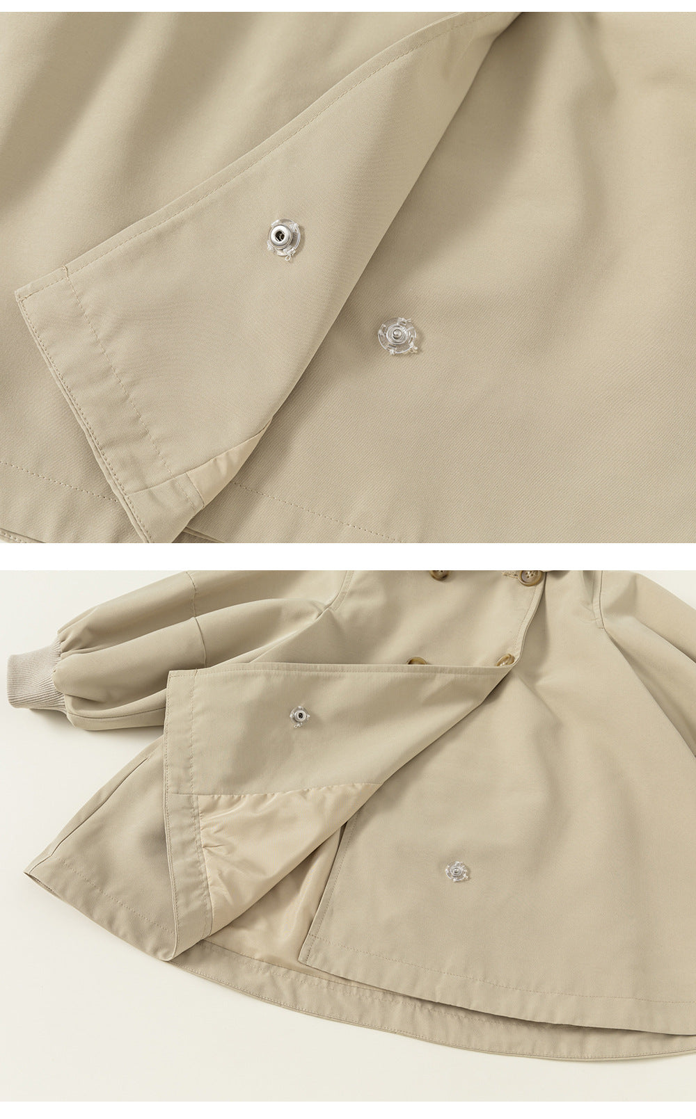 Girls’ Spring & Autumn Coat – Fashionable Korean-Style Lantern Sleeve Mid-Length