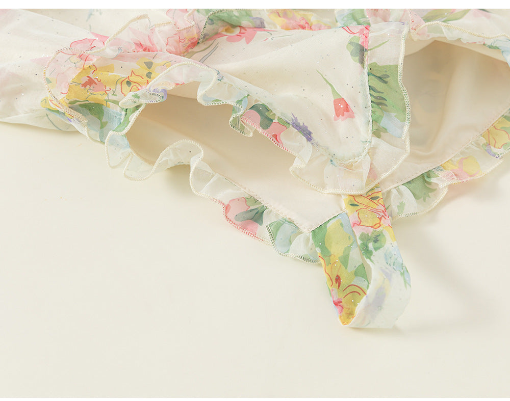 Floral Sleeveless Princess Dress for Baby Girls