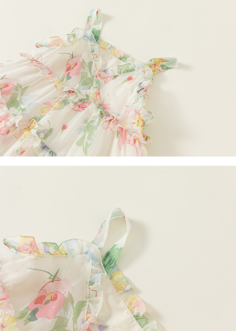 Floral Sleeveless Princess Dress for Baby Girls